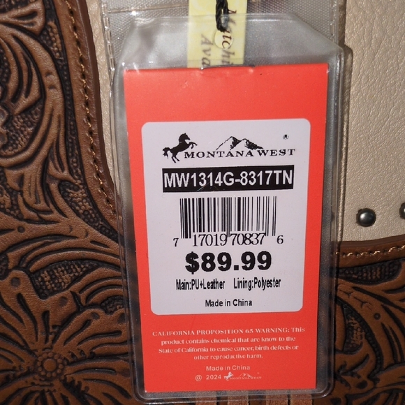 Montana West Tan and Brown Tote Bag - Picture 14 of 16